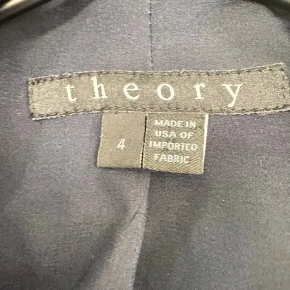 Theory Navy Blue Open Lanai Blazer Corpcore Office Workwear Office Womens Size 4 - Picture 6 of 8